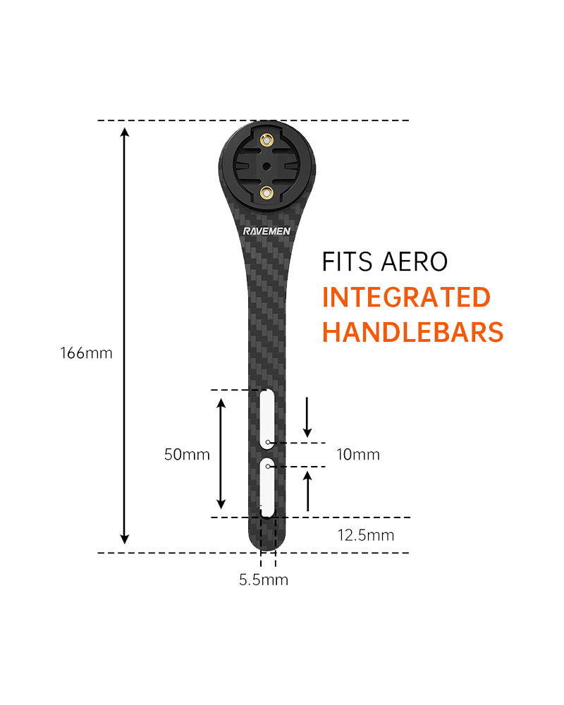 Ravemen AOM03 Integrated Aero Handlebar Out-Front Mount - Garmin