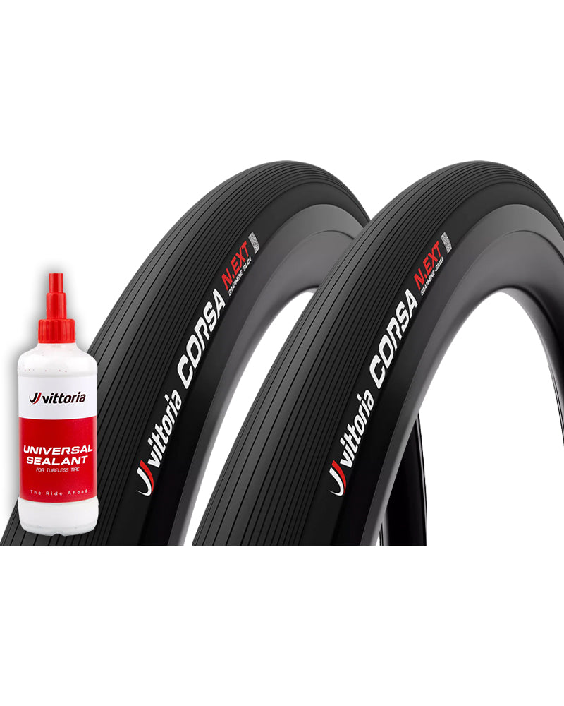 Vittoria Corsa N.EXT Tubeless Ready Competition Clincher Road Tyre Twin ...