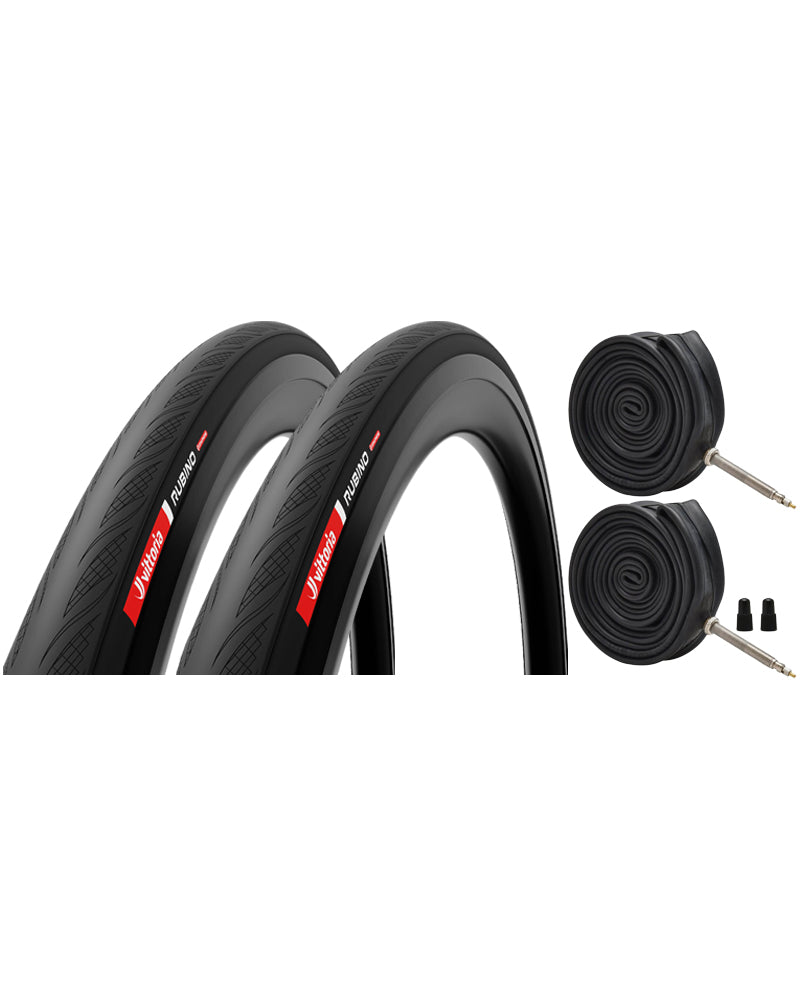 Vittoria Rubino V Graphene Clincher Road Tyre Twin Pack - Tube Type