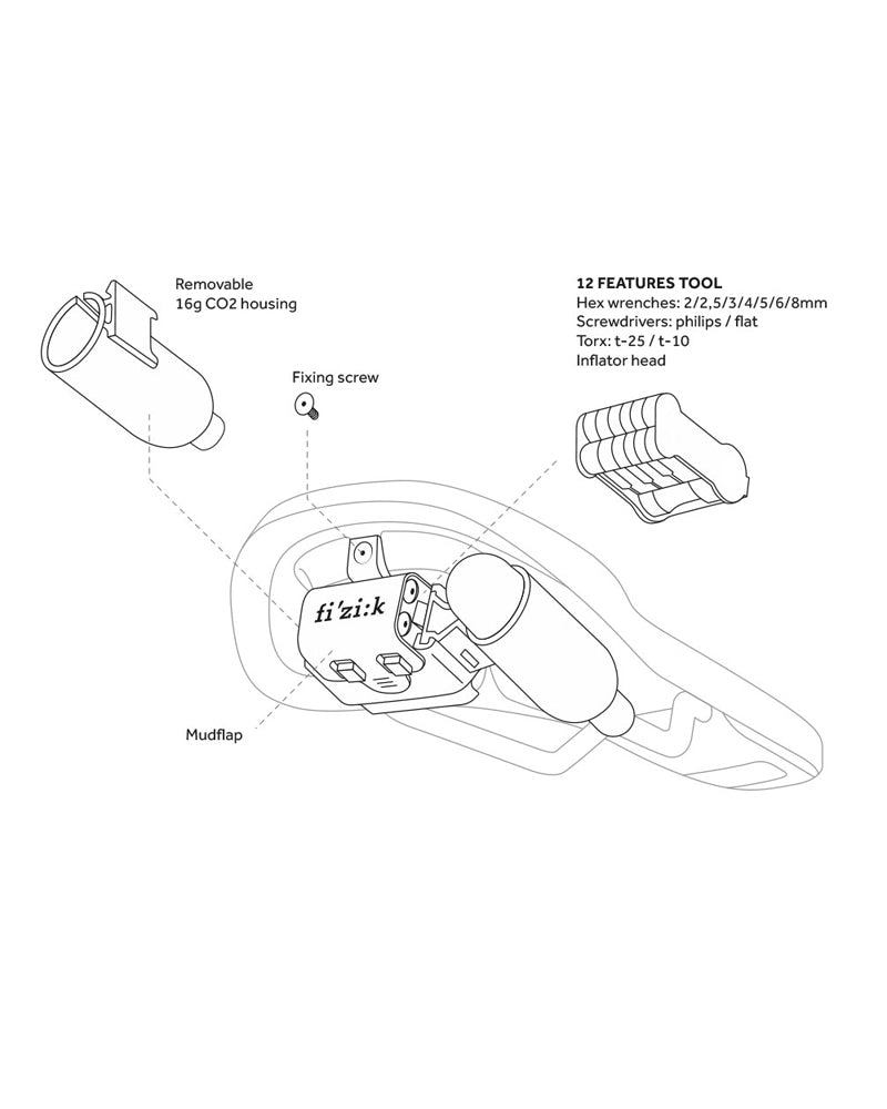 Fizik Terra Alpaca X5 + Alpaca Tool Carrier MTB Saddle