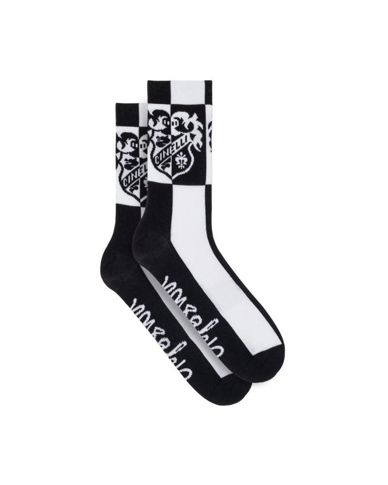 Cinelli Cycling Socks - Crest Black 'N' White by Gio Pastori