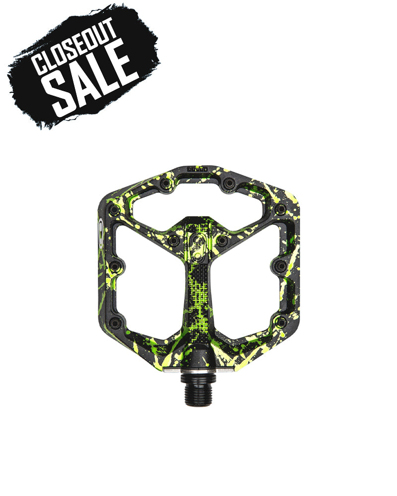 Crankbrothers Stamp 7 Limited Edition Pedals - Lime Green Splatter