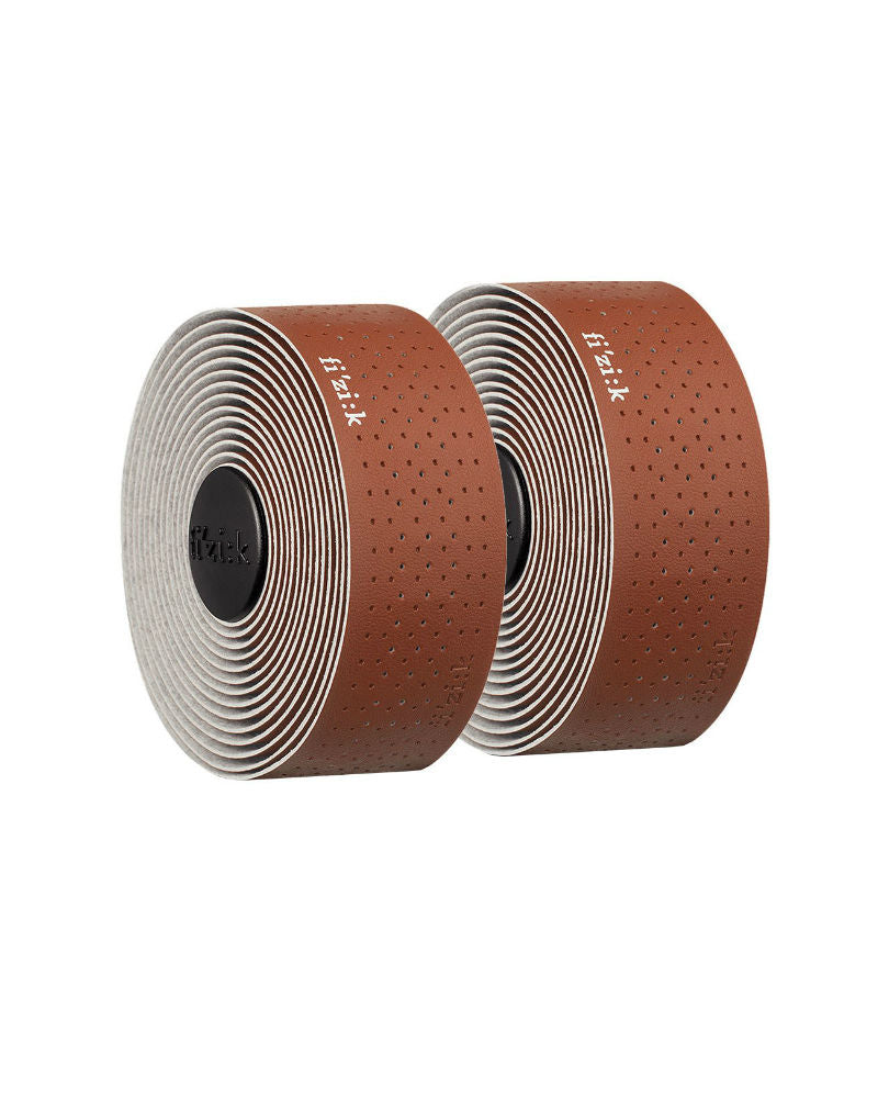 Ruban De Guidon Fizik Tempo Microtex Classic - Épaisseur 2 Mm - Texture Cuir Perforé - Couleur Bianchi - 2 Embouts Inclus