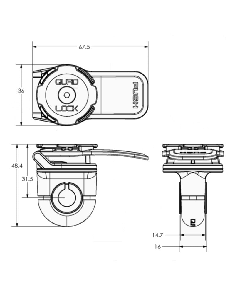 Quad Lock Motorcycle / Scooter Mirror Mount