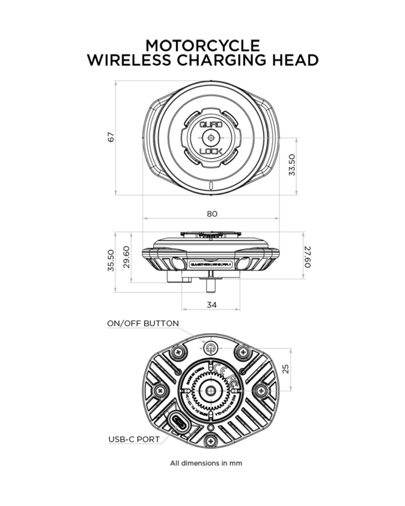 Quad Lock Weatherproof Wireless Charging Head V2